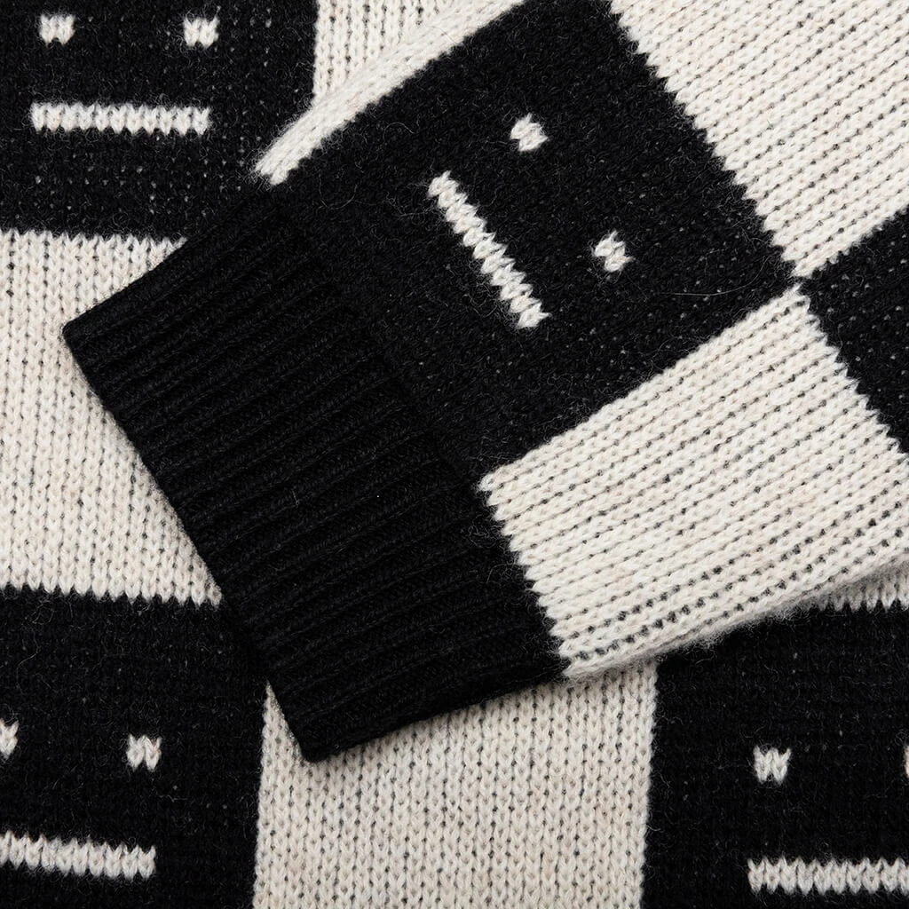 Acne Studios Kids Wool Crewneck Sweater - Black/Oatmeal Beige 7 Acne Studios Kids Wool Crewneck Sweater - Black/Oatmeal Beige - Image 5