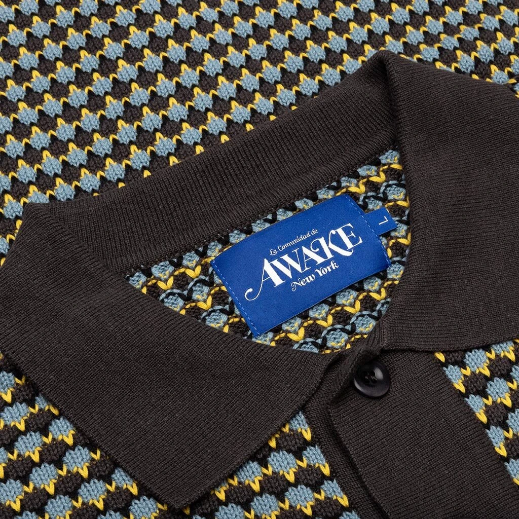 Knit Crochet S/S Button Down - Brown/Multi 6 Knit Crochet S/S Button Down - Brown/Multi - Image 4