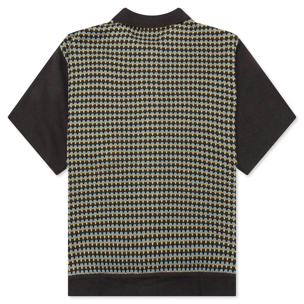 Knit Crochet S/S Button Down - Brown/Multi 4 Knit Crochet S/S Button Down - Brown/Multi - Image 2