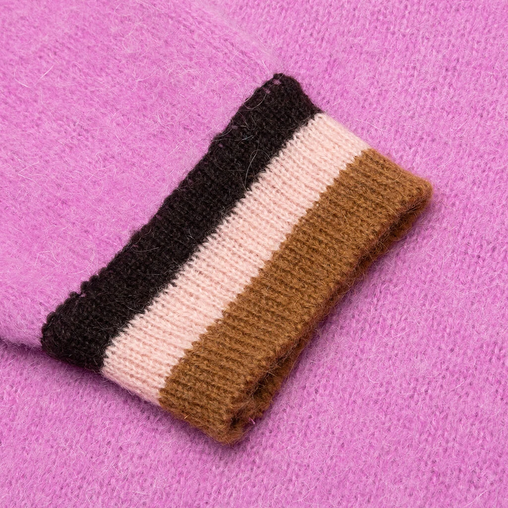 Awake Striped Mohair Cardigan - Pink 5 Awake Striped Mohair Cardigan - Pink - Image 3