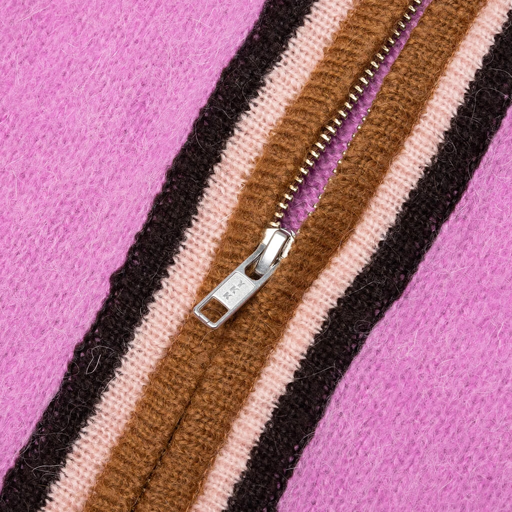 Awake Striped Mohair Cardigan - Pink 6 Awake Striped Mohair Cardigan - Pink - Image 4