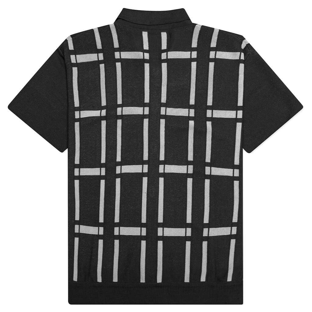 Awake Windowpane Short Sleeve Cardigan - Black/White 4 Awake Windowpane Short Sleeve Cardigan - Black/White - Image 2