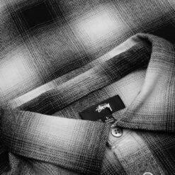Stussy Bay Plaid Shirt - Charcoal 10 Stussy Bay Plaid Shirt - Charcoal -Bapejackets Shop Bay Plaid Shirt Charcoal 1110292 CHAR 06 15 23 Feature KN 10