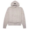 Cable Knit Hoodie - Silver Cloud 2 Cable Knit Hoodie - Silver Cloud -Bapejackets Shop Cable Knit Hoodie Silver Cloud 192BT234392F 10 19 23 Feature KN 5