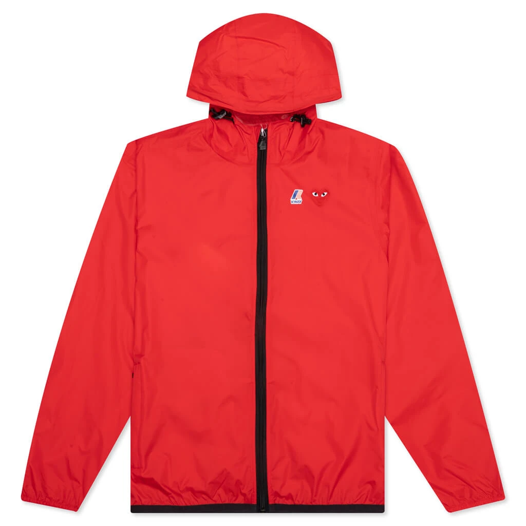 Comme Des Garcons PLAY X K-Way Le Vrai Zip Jacket - Red 3 Comme Des Garcons PLAY X K-Way Le Vrai Zip Jacket - Red