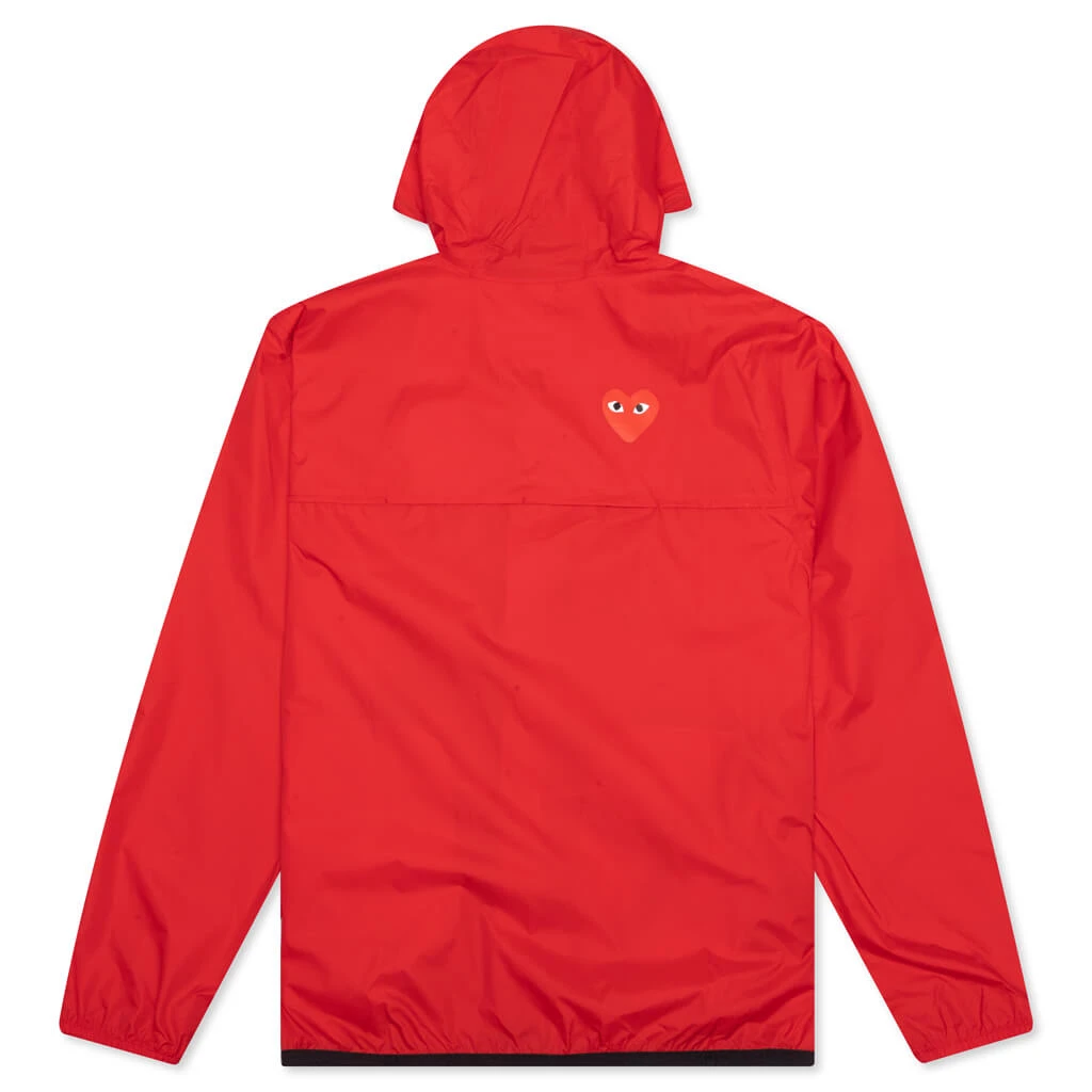 Comme Des Garcons PLAY X K-Way Le Vrai Zip Jacket - Red 4 Comme Des Garcons PLAY X K-Way Le Vrai Zip Jacket - Red - Image 2