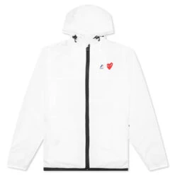 Comme Des Garcons PLAY X K-Way Le Vrai Zip Jacket - White