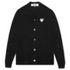 V-Neck Cardigan - Black 1 V-Neck Cardigan - Black -Bapejackets Shop Comme des Garcons PLAY V Neck Cardigan Black AZ N062 051 1 01 01 2021 01