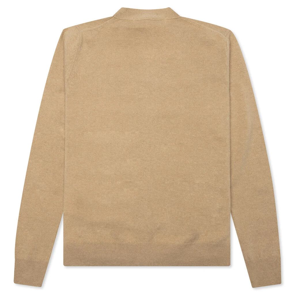 Comme Des Garcons PLAY X The Artist Invader Cardigan - Camel 4 Comme Des Garcons PLAY X The Artist Invader Cardigan - Camel - Image 2