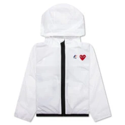 Comme Des Garcons Play X K-Way Kids Full Zip Jacket - White
