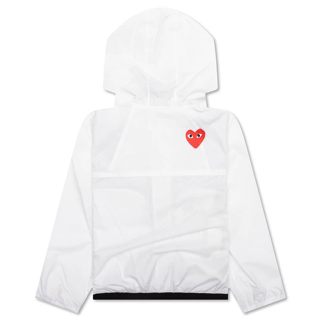 Comme Des Garcons Play X K-Way Kids Full Zip Jacket - White 4 Comme Des Garcons Play X K-Way Kids Full Zip Jacket - White - Image 2