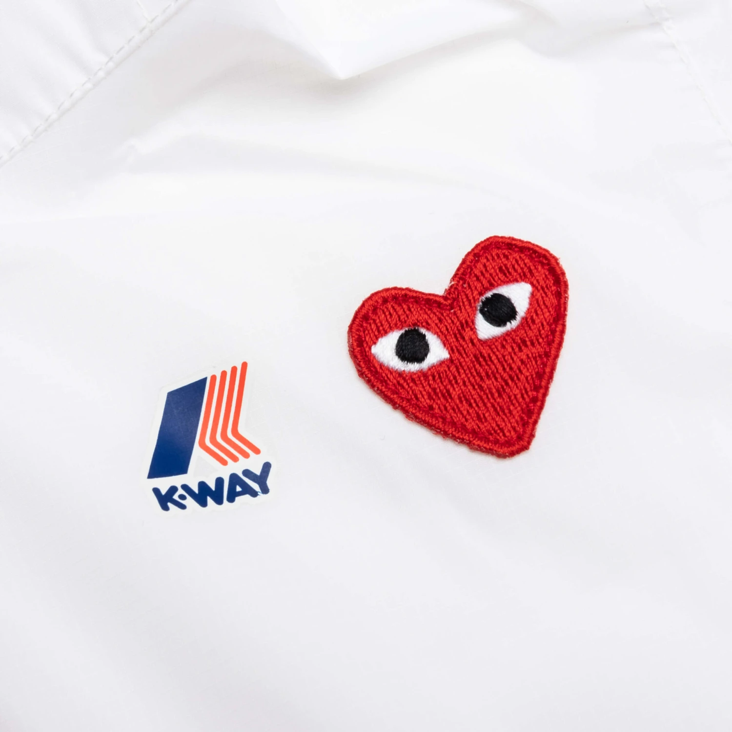 Comme Des Garcons Play X K-Way Kids Full Zip Jacket - White 5 Comme Des Garcons Play X K-Way Kids Full Zip Jacket - White - Image 3