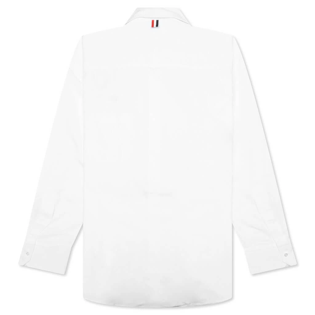 Oversized L/S Shirt W/ All Over Embroidery - White 4 Oversized L/S Shirt W/ All Over Embroidery - White - Image 2