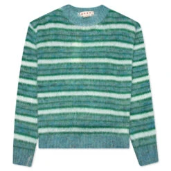 Marni Striped Mohair Sweater - Turquoise