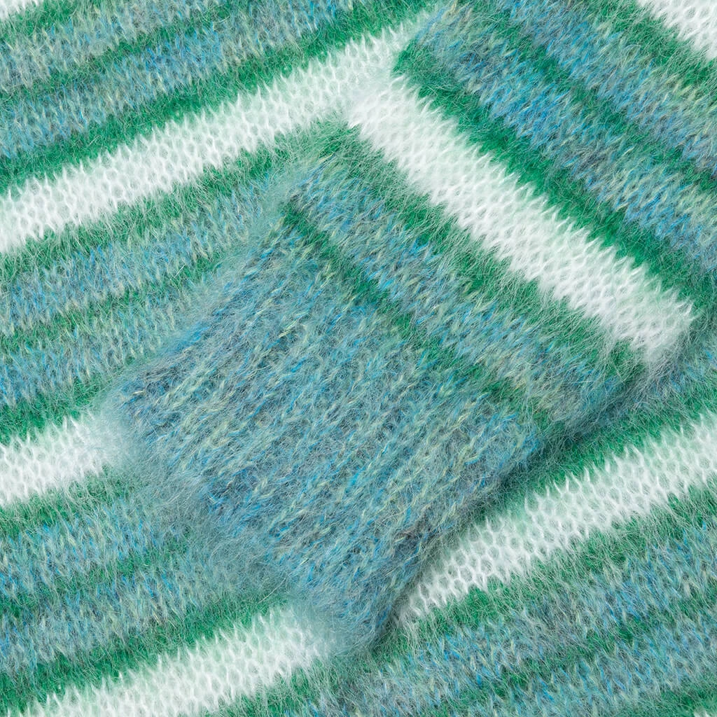 Marni Striped Mohair Sweater - Turquoise 7 Marni Striped Mohair Sweater - Turquoise - Image 5