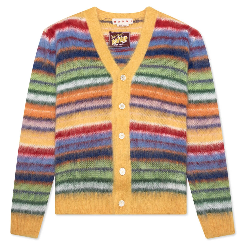 Marni Striped Mohair Cardigan - Multi 3 Marni Striped Mohair Cardigan - Multi
