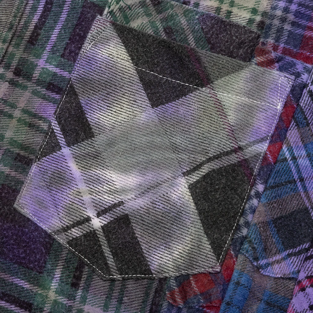 7 Cuts Tie Dye Wide Flannel Shirt - Assorted 6 7 Cuts Tie Dye Wide Flannel Shirt - Assorted - Image 4