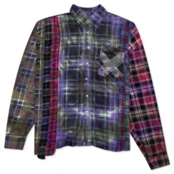 7 Cuts Tie Dye Wide Flannel Shirt - Assorted