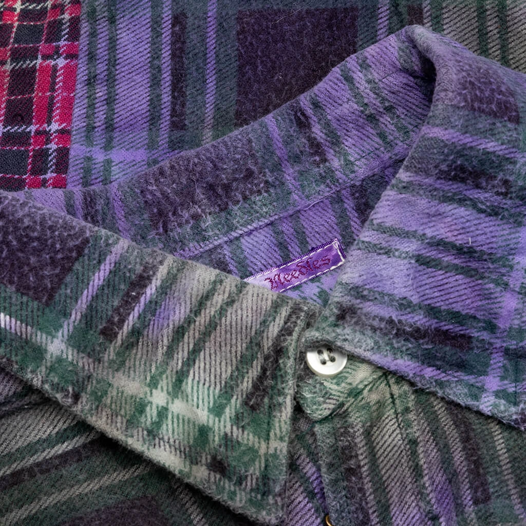 7 Cuts Tie Dye Wide Flannel Shirt - Assorted 5 7 Cuts Tie Dye Wide Flannel Shirt - Assorted - Image 3