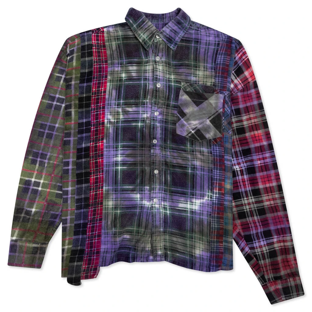 7 Cuts Tie Dye Wide Flannel Shirt - Assorted 3 7 Cuts Tie Dye Wide Flannel Shirt - Assorted