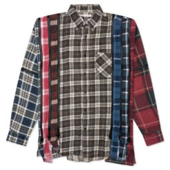 Flannel Shirt 7 Cuts Zipped Wide Shirt - Assorted