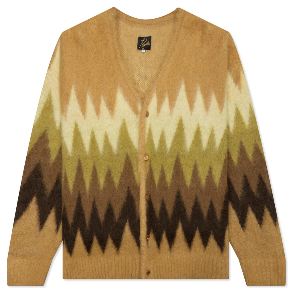 Mohair Cardigan Zigzag - Taupe 3 Mohair Cardigan Zigzag - Taupe