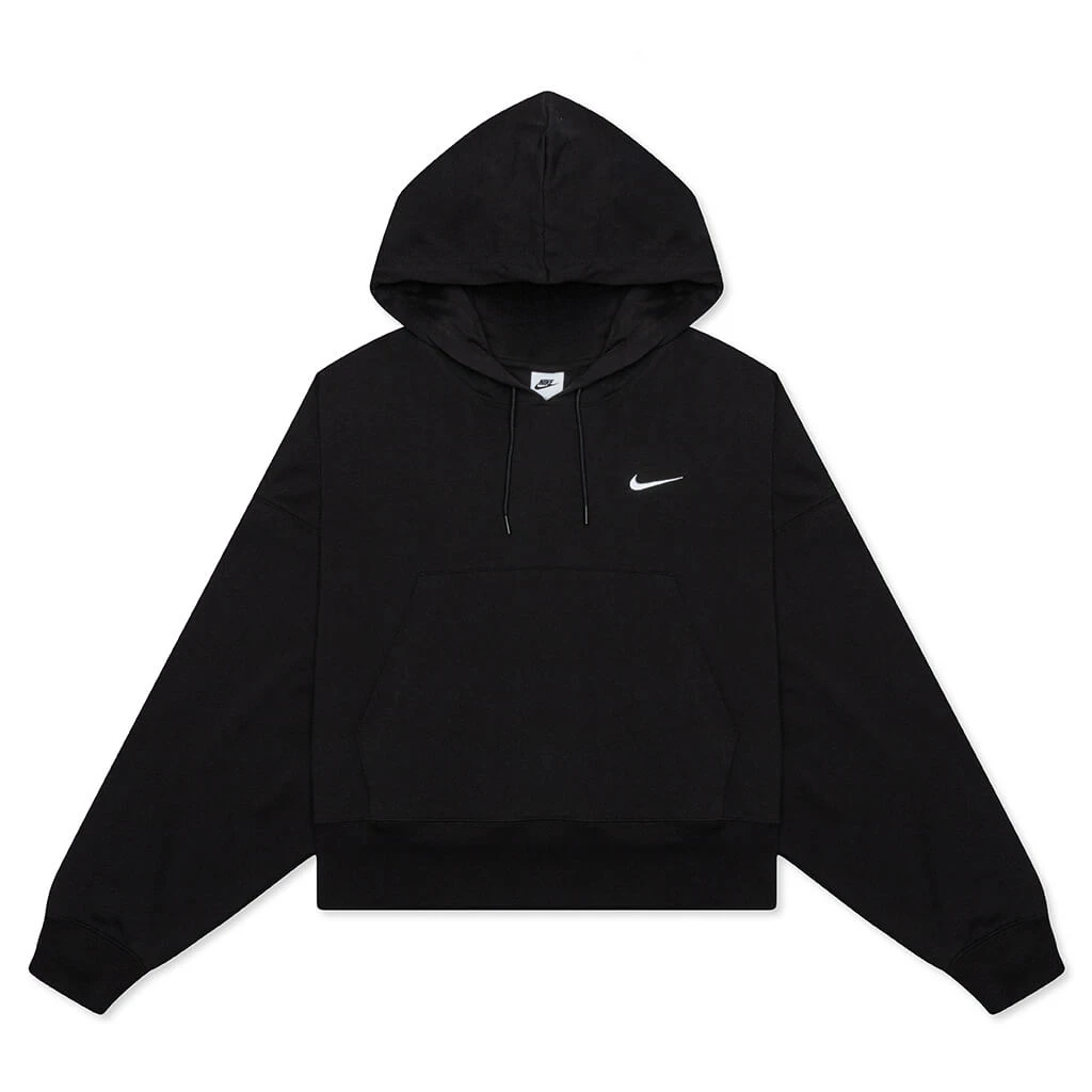 Nike Sportswear Women's Oversized Pullover Hoodie - Black/White 3 Nike Sportswear Women's Oversized Pullover Hoodie - Black/White