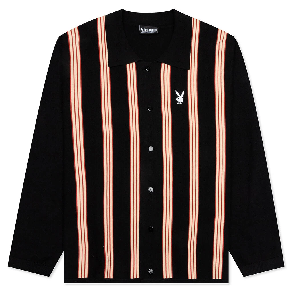 PLEASURES X Playboy Club Woven Cardigan Sweater - Black 3 PLEASURES X Playboy Club Woven Cardigan Sweater - Black