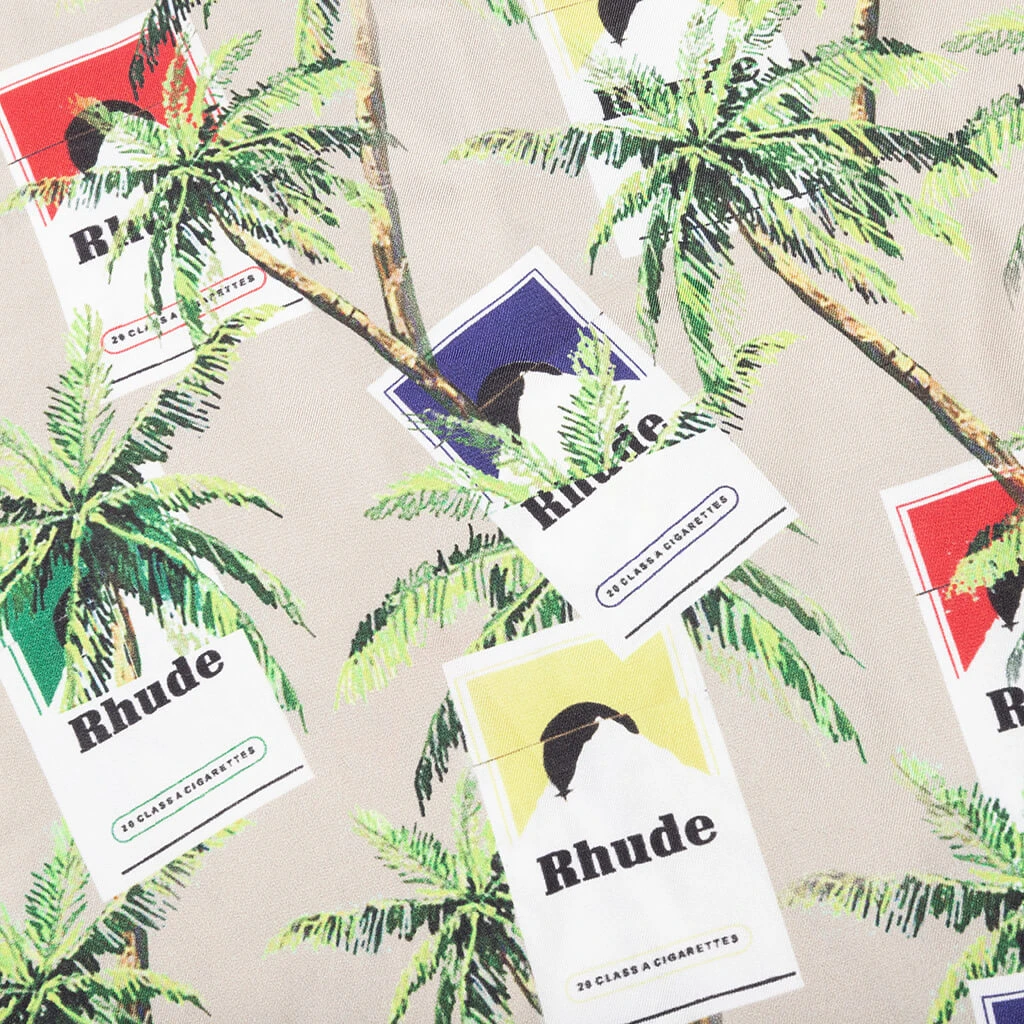Rhude Cigarette Print Button Up - Taupe/Multi 5 Rhude Cigarette Print Button Up - Taupe/Multi - Image 3