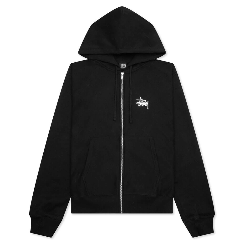 Basic Stussy Zip Hood - Black 3 Basic Stussy Zip Hood - Black