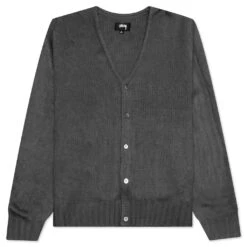 Stussy Brushed Cardigan - Charcoal