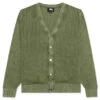 Stussy Loose Gauge Cardigan - Olive 2 Stussy Loose Gauge Cardigan - Olive -Bapejackets Shop Stussy Loose Gauge Cardigan Olive 117164 02 10 23 Feature KN 7