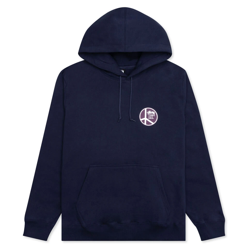 Stussy Peace Dot Hoodie - Navy 3 Stussy Peace Dot Hoodie - Navy