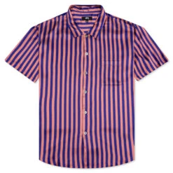 Stussy Striped Silk Shirt - Blue