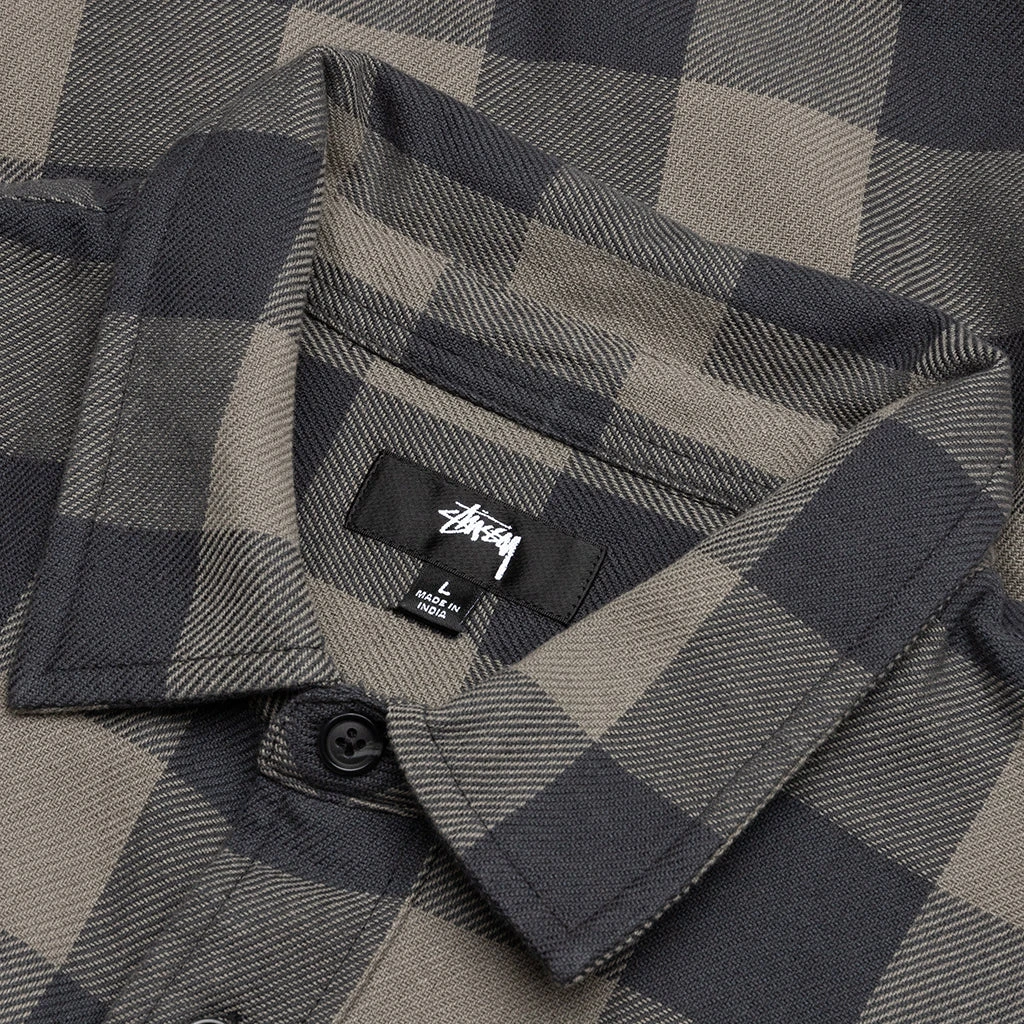 Stussy Venice Plaid L/S Shirt - Charcoal 5 Stussy Venice Plaid L/S Shirt - Charcoal - Image 3