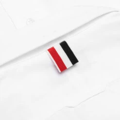 Straight Fit W/ Silk 4 Bar In Poplin Shirt - White -Bapejackets Shop Thom Browne Straight Fit w Silk 4 Bar in Poplin White MWL374A 03113 100 04 30 23 Feature KN 7