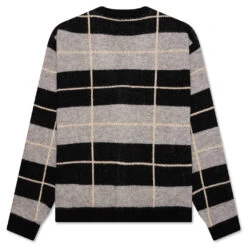 Windowpane Mohair Cardigan - Charcoal Multi -Bapejackets Shop Windowpane Mohair Cardigan Charcoal Multi AWK FW23 KN003 CHA 10 01 23 Feature KN 5