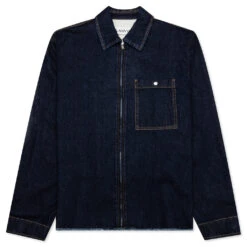 Lanvin Zipped Denim Shirt - Navy Blue