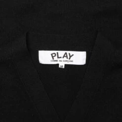 Double Heart Cardigan - Black -Bapejackets Shop comme des garcons play double heart cardigan black 2