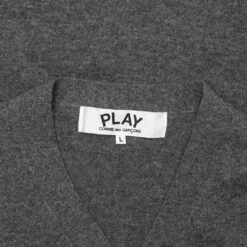 Gold Heart Cardigan - Grey -Bapejackets Shop comme des garcons play gold heart cardigan grey 2