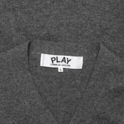 Knit Cardigan Red Heart - Grey -Bapejackets Shop comme des garcons play knit cardigan red heart grey 2