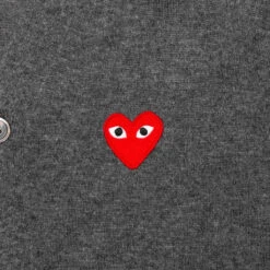 Knit Cardigan Red Heart - Grey -Bapejackets Shop comme des garcons play knit cardigan red heart grey 3
