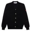 Small Heart Cardigan - Black 2 Small Heart Cardigan - Black -Bapejackets Shop comme des garcons play small heart cardigan black