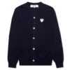 V-Neck Cardigan - Navy -Bapejackets Shop comme des garcons play v neck cardigan navy