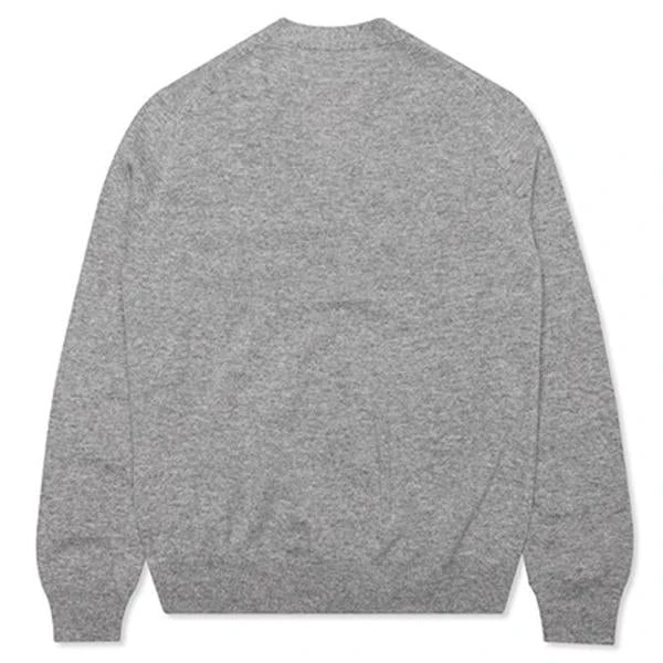 Woven V-Neck Cardigan - Light Grey 4 Woven V-Neck Cardigan - Light Grey - Image 2